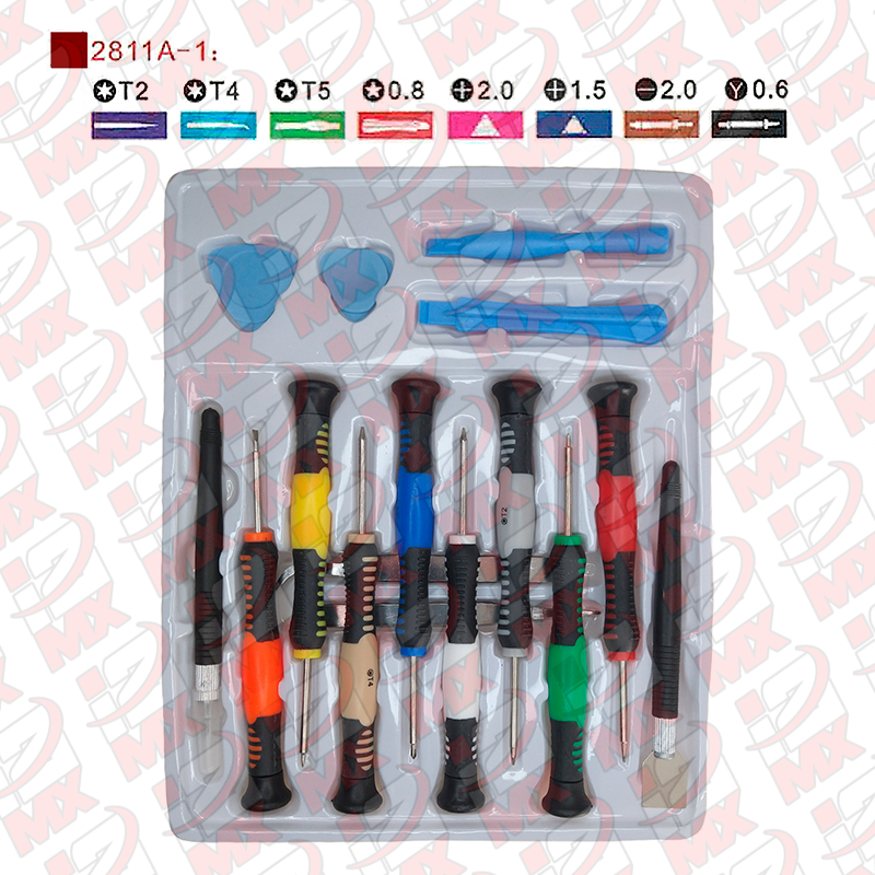 2811A-1 TE-674A KIT DE REPARACION BASICO DESARMADORES ESPATULAS 16 EN 1