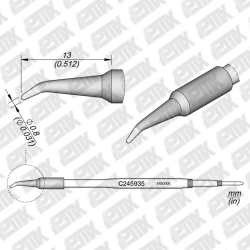 JBC C245935 CARTUCHO PARA CAUTIN PUNTA CURVA LARGA T245 0.8MM X 13MM PARA T245 T470