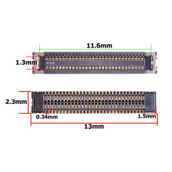 CONECTOR FPC HEMBRA 60 PINES 2.3MM X 13MM PARA HUAWEI P20 PRO, MATE 20 PRO, HONOR 9A, Y6P, XIAOMI REDMI 9A, SAMSUNG M01, A01