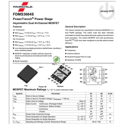 FDMS3664S POWERTRENCH STAGE ASYMMETRIC DUAL N-CHANNEL MOSFET 30V 30A 60A POWER-56 MARK 22CF 10OD