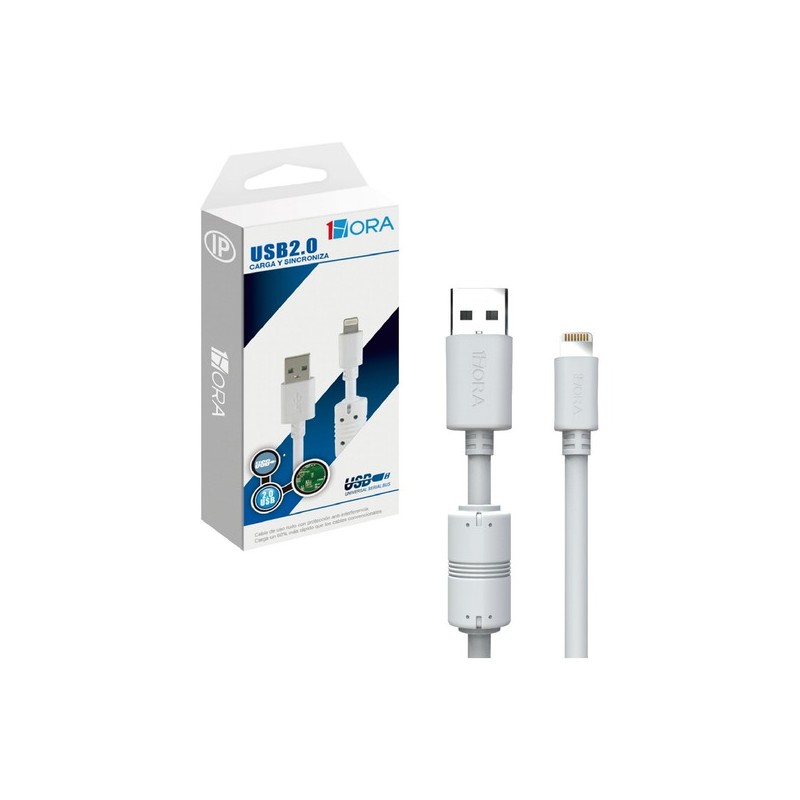 CABLE LIGHTING IPHONE 1HORA 1 METRO CAB075-B BLANCO