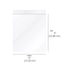 BOLSA CIERRE ZIPLOC 6" X 9" (15.2 X 22.8) 100 PIEZAS