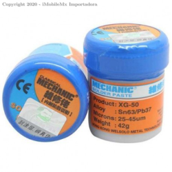 MECHANIC XGSP50 SOLDADURA EN PASTA SN63/PB37 20-38UM 42 GRAMOS 183C
