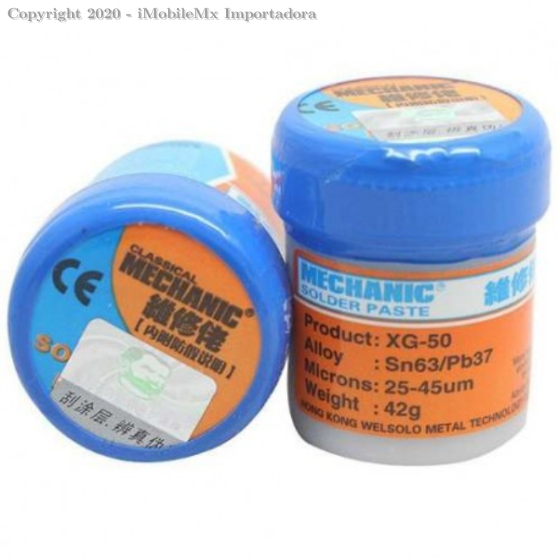MECHANIC XGSP50 SOLDADURA EN PASTA SN63/PB37 20-38UM 42 GRAMOS 183C