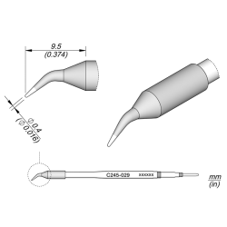JBC C245029 CARTUCHO PARA CAUTIN PUNTA CURVA FINA 0.4 X 9.5 MM PARA T245 T470