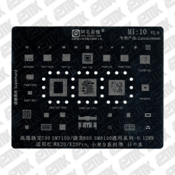 STENCIL AMAOE MI10 SM8150 RAM SM8150 CPU SM7150 WCD9340 SDR8150 PM8150A PM8150 BGA153 PM7150 PM7150A SDR660 PM8150B SMD1390 XIAO